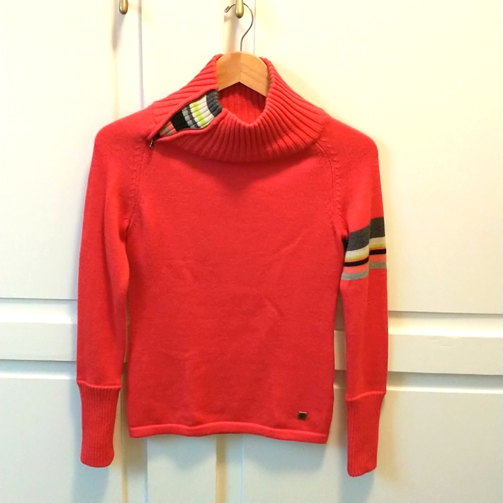 Smartwool zip sweater with stripe detail